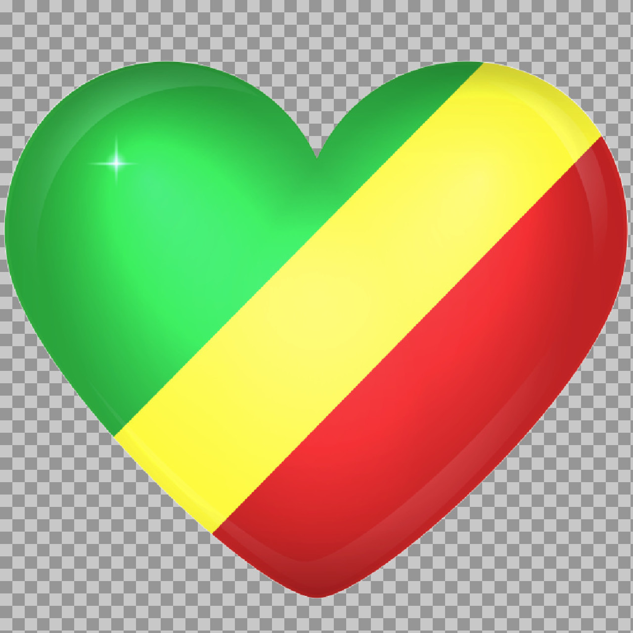 Republic of the Congo Flag Heart PNG | Congolese Patriotic Icon...