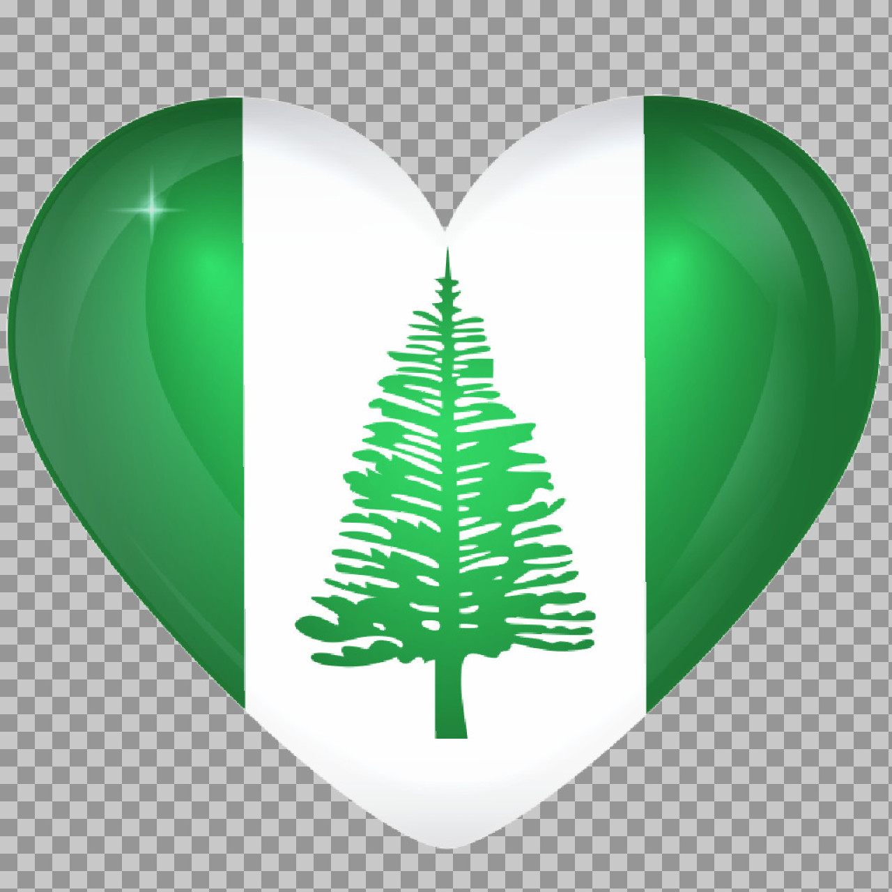 Norfolk Island Flag Heart PNG | Glossy Love Norfolk Island Icon...