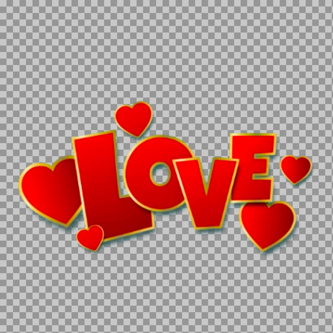 "Love" Word Art with Hearts PNG | Romantic Typography