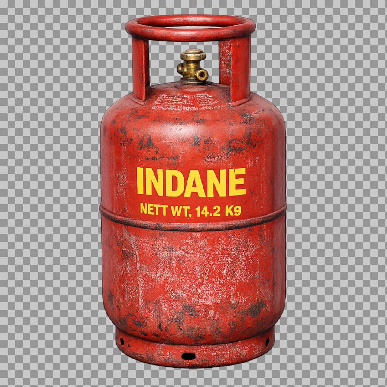 Rusty Indane Gas Cylinder PNG | 14.2 kg Domestic LPG Tank...