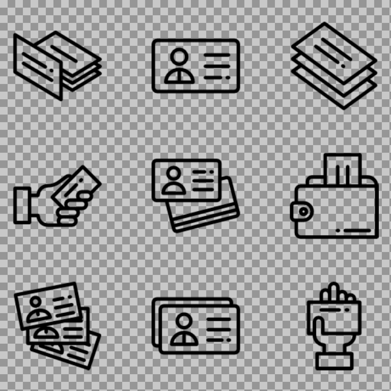 Business Card & ID Icon Set PNG | Free Download...