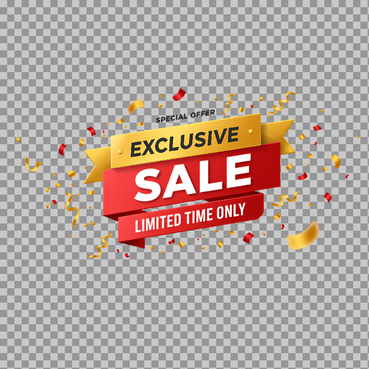Exclusive Sale Banner PNG | Limited Time Offer Graphic