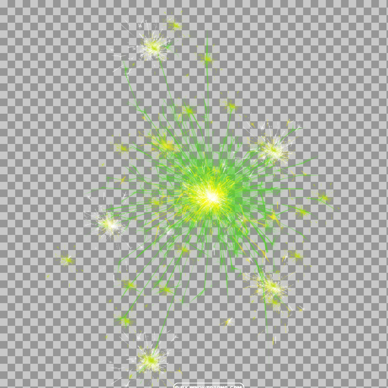 Green Sparkler Fireworks PNG | Free Celebration Clipart