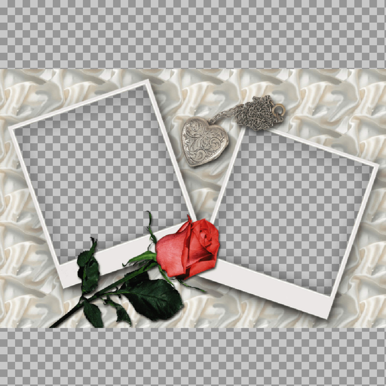 Free Romantic Love Photo Frame PNG | Rose & Locket Template...