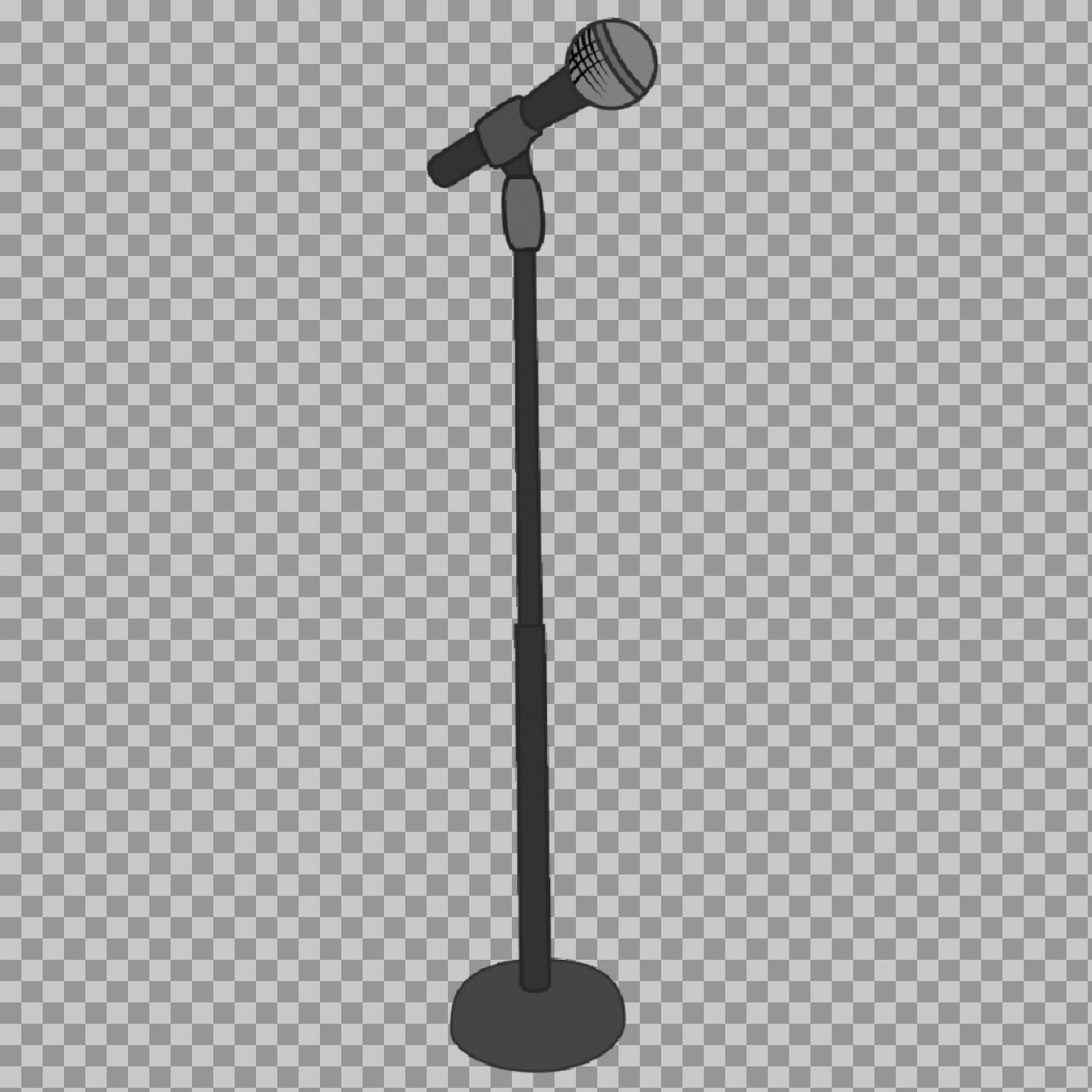 Free Cartoon Microphone Stand PNG | Simple Music & Comedy Clipart