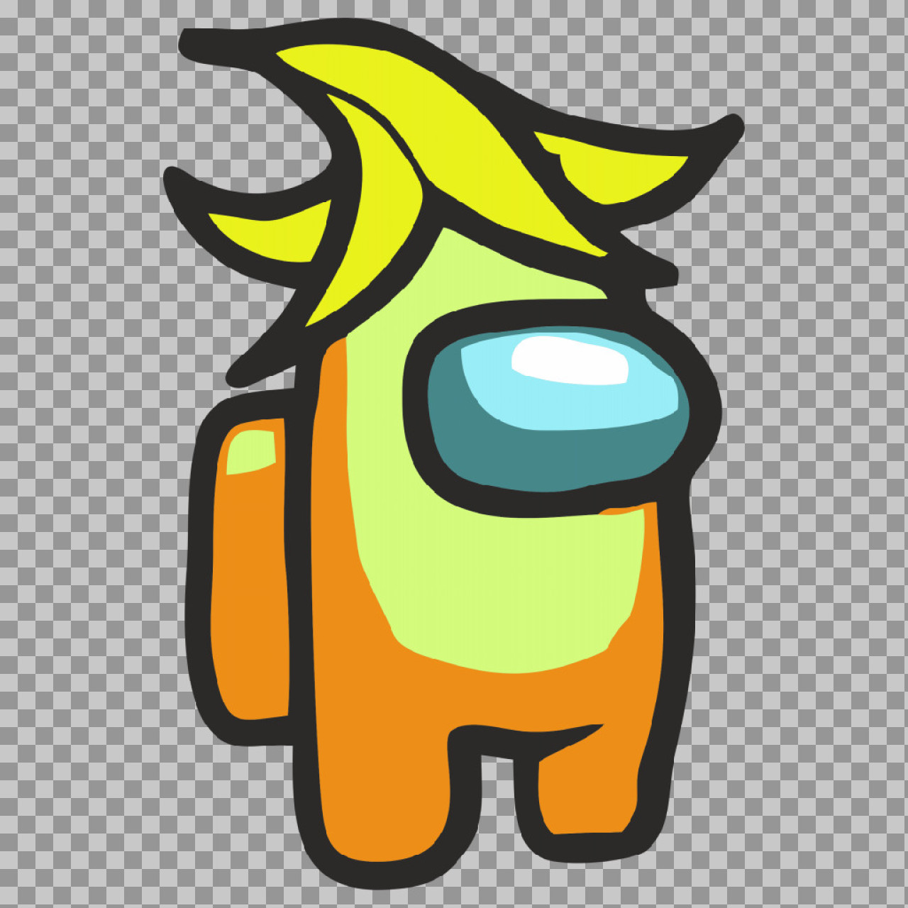 Among Us Banana Hat PNG | Free Transparent Clipart