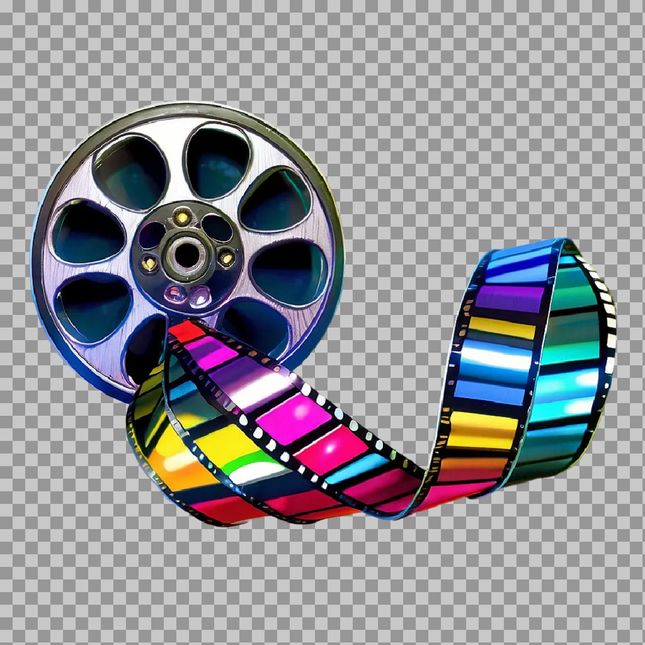 Film Reel PNG with Colorful Filmstrip | Free Movie Clipart...