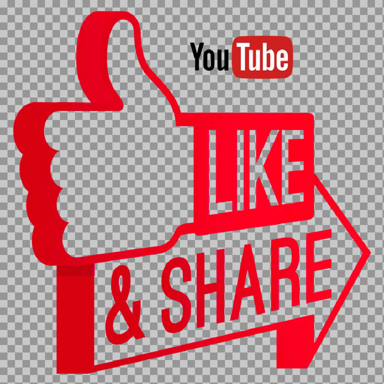 YouTube Like and Share PNG | Free CTA Icon for Videos