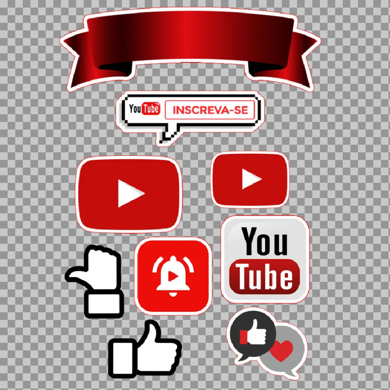 YouTube Cake Topper PNG | Printable Party Kit (