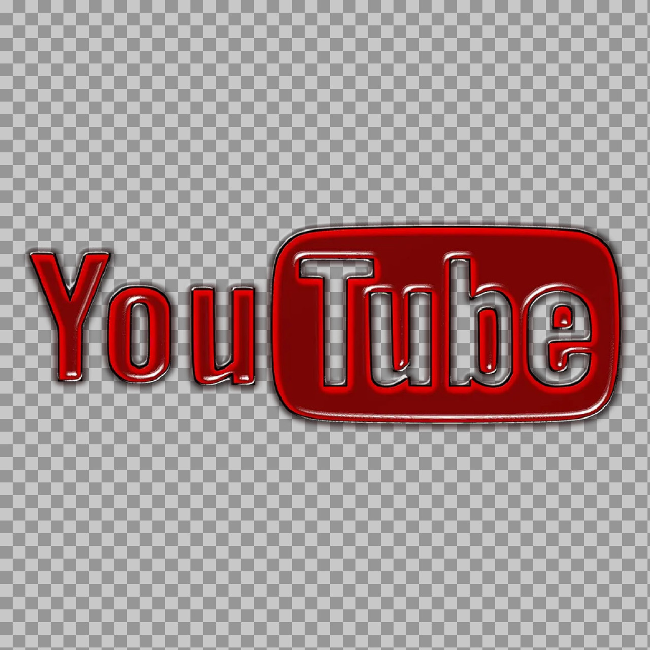 3D YouTube Logo PNG | Glossy Red & Black Icon...