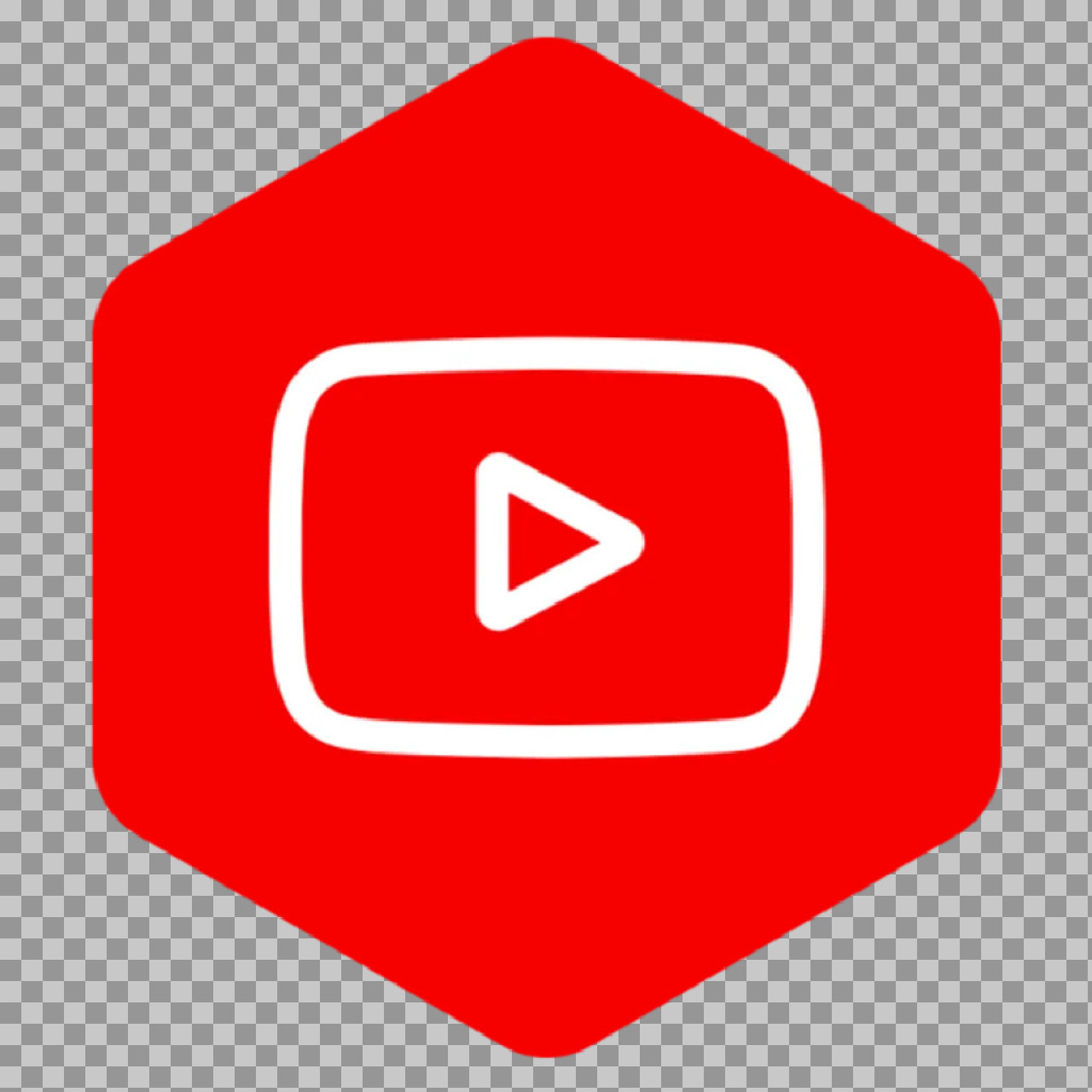 YouTube Hexagon Icon PNG | Modern & Minimalist Logo