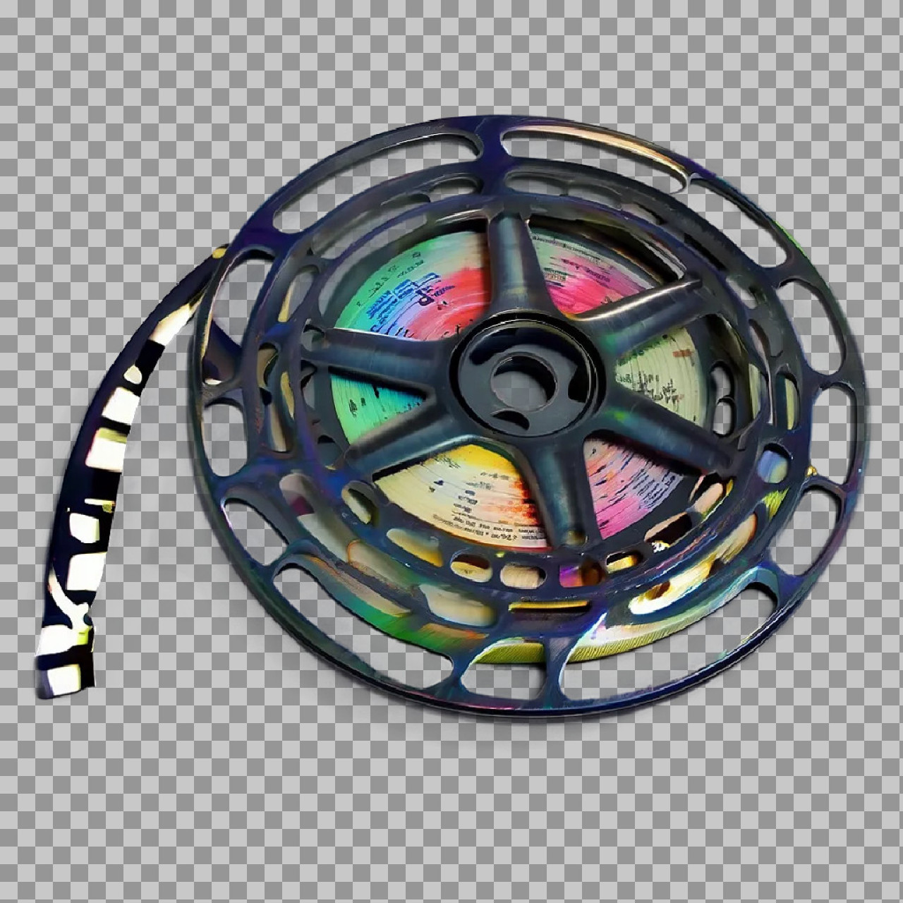 Vintage Film Reel PNG Transparent Image for Cinema & Movie Design