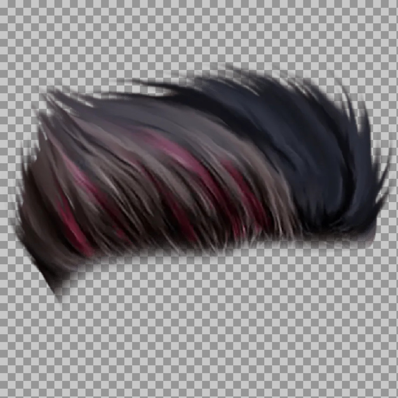 Spiky Hairstyle PNG with Red Highlights | Transparent Hair Cutout...