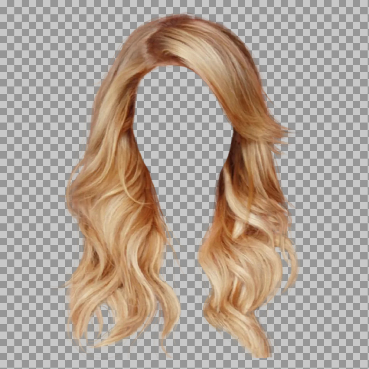 Wavy Blonde Hair PNG | Transparent Hairstyle Overlay