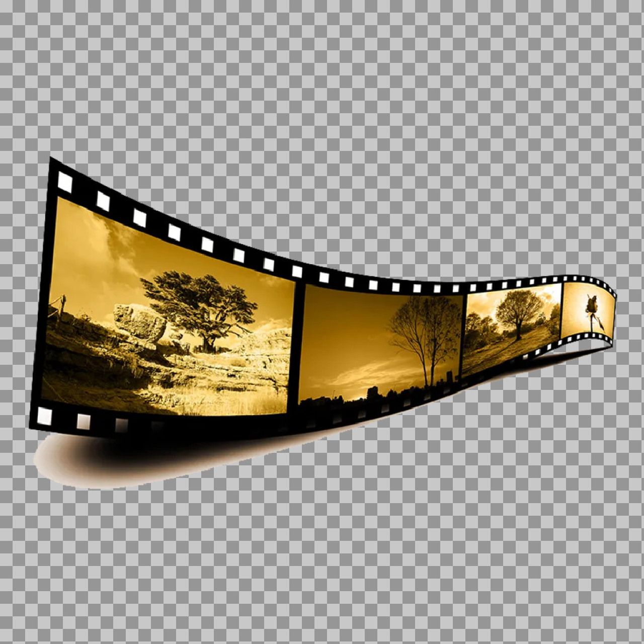 Vintage Sepia Film Strip PNG | Nostalgic Nature Cinema Graphic