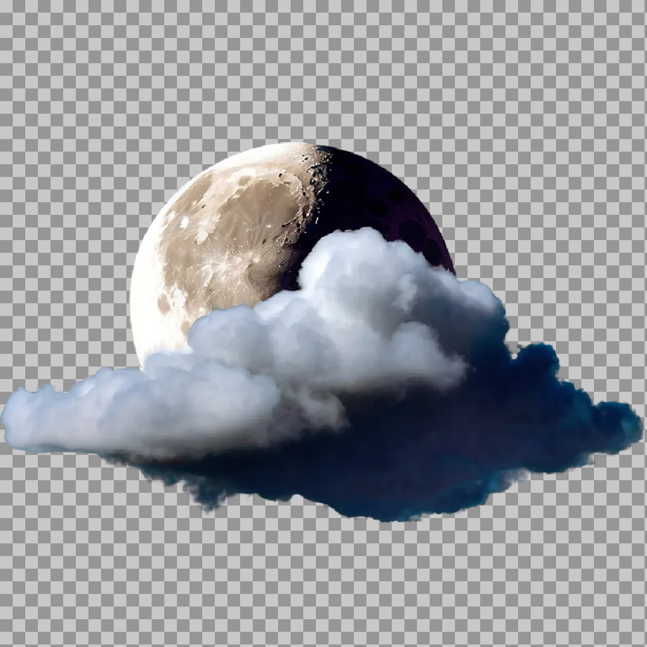 Moon and Cloud PNG | Realistic Night Sky Graphic...