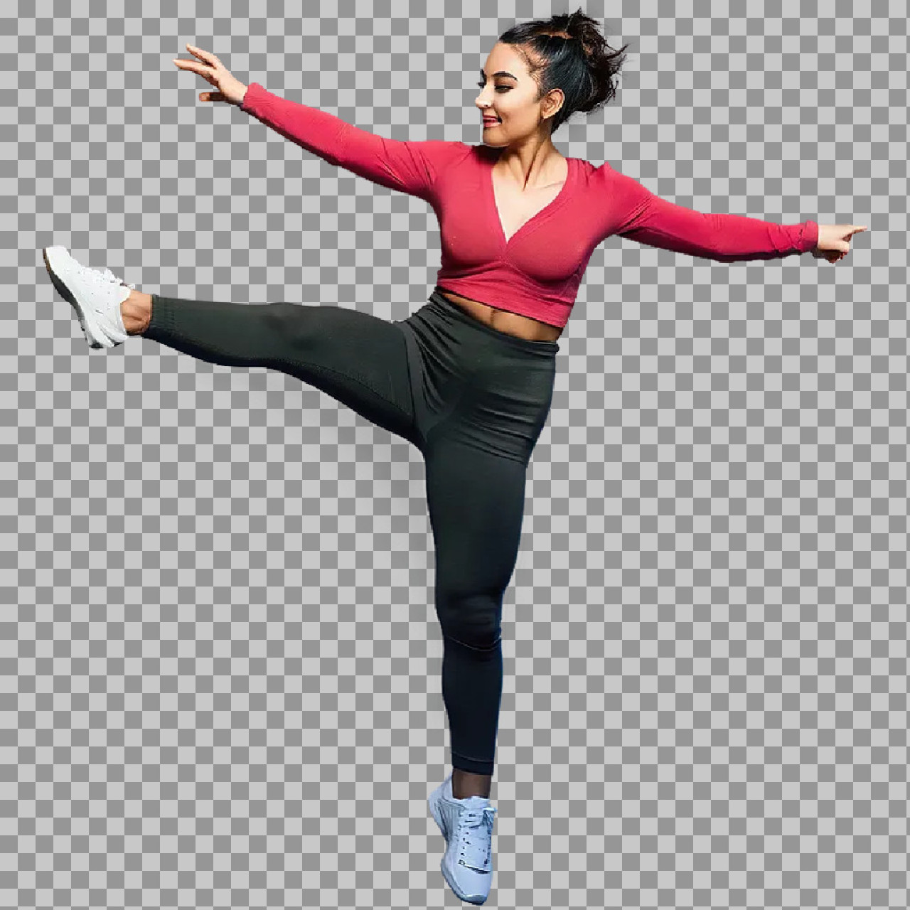 Energetic Woman Dancing PNG | Fitness & Activewear Photo...