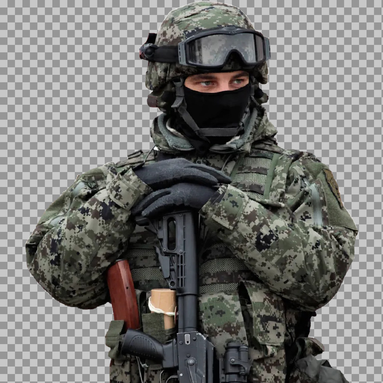 Modern Soldier in Tactical Gear PNG | Military Image