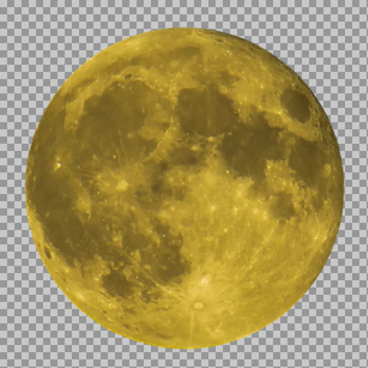 Yellow Full Moon PNG | Realistic Golden Harvest Moon Clipart