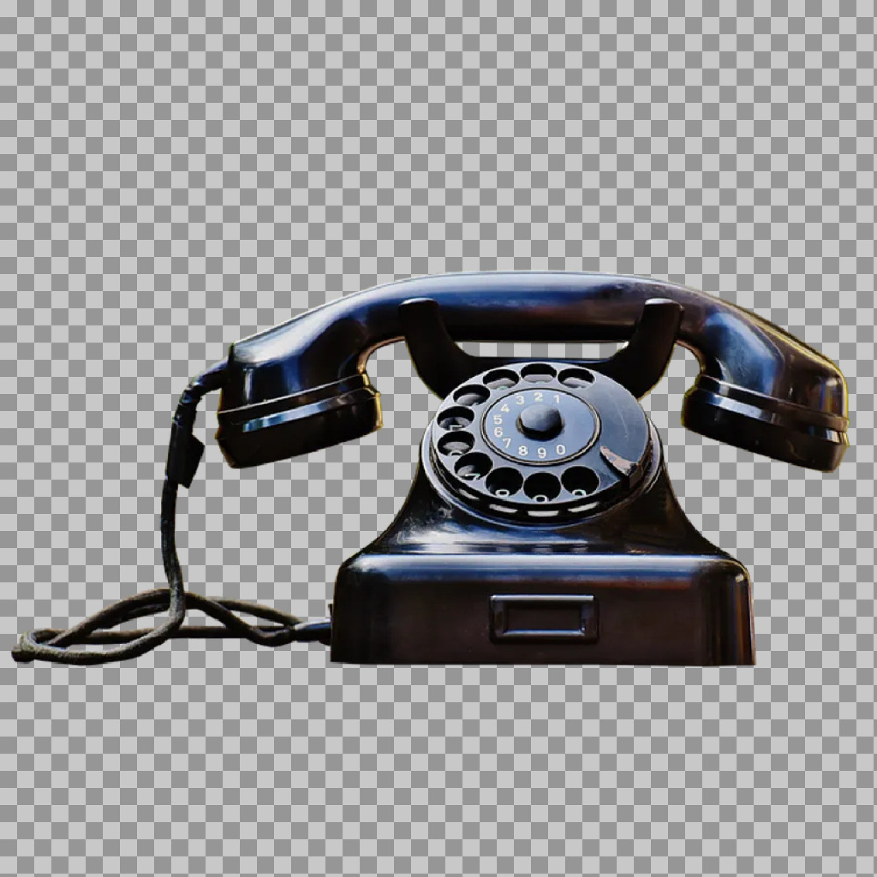 Vintage Black Rotary Phone PNG | Classic Telephone Cutout...