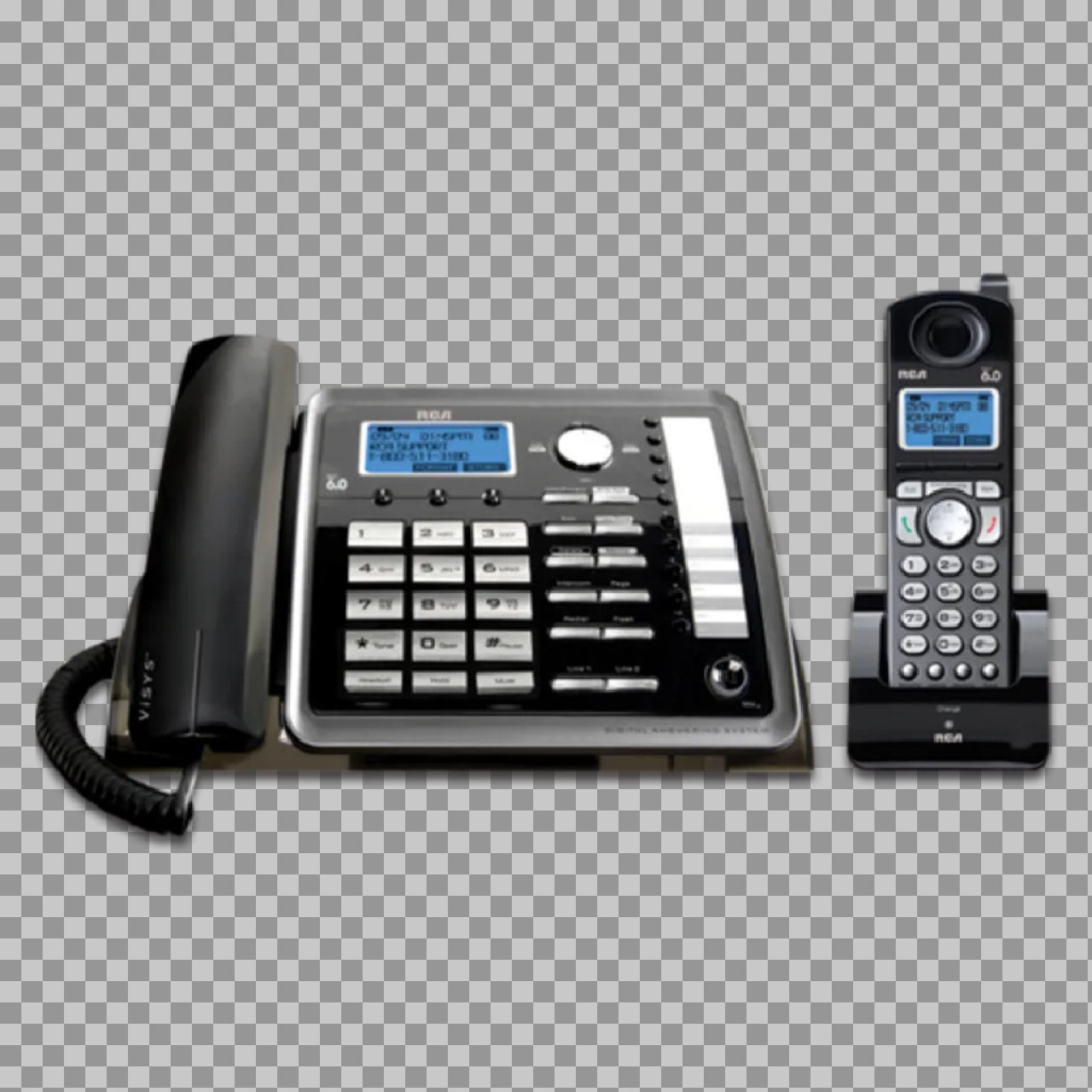 RCA Office Phone System PNG | Corded & Cordless Phone Combo...