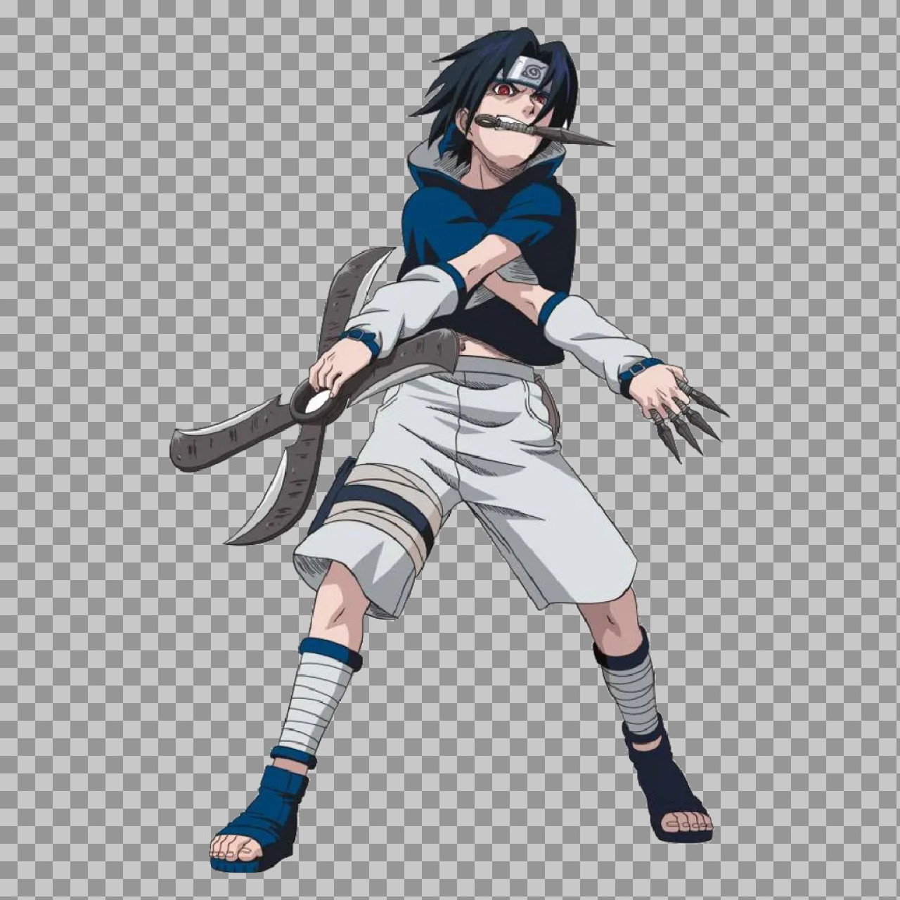 Sasuke Uchiha Combat PNG | Transparent Naruto Action Pose...