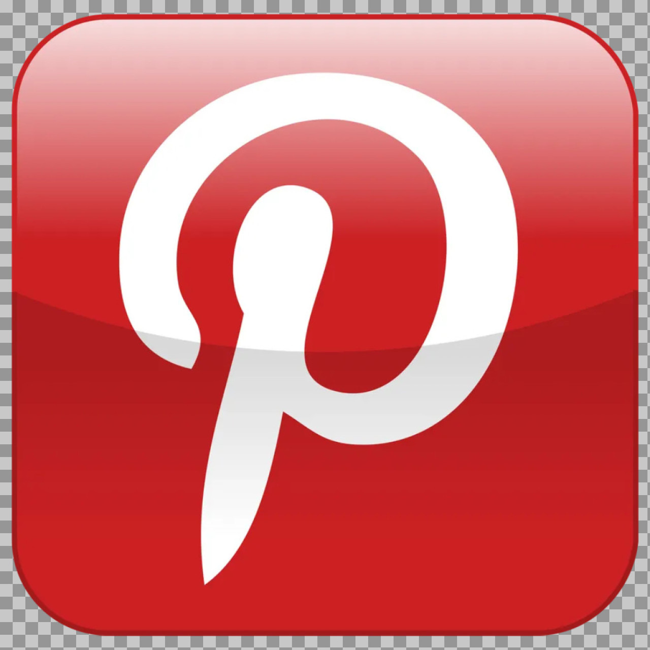 Pinterest Square App Icon PNG | Free Glossy Red Social Media Icon Download