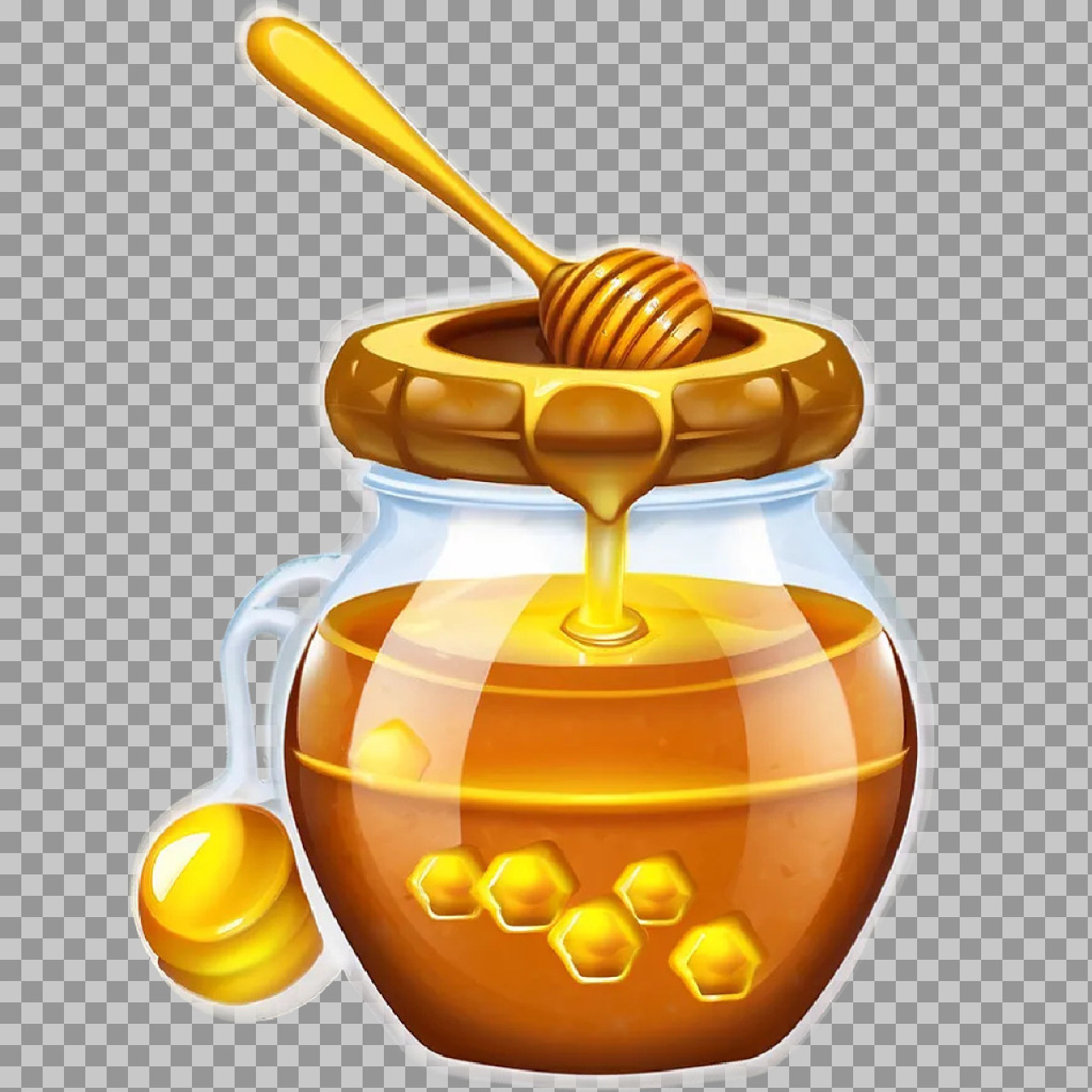 Honey Jar Clipart PNG | Dripping Honey Illustration...