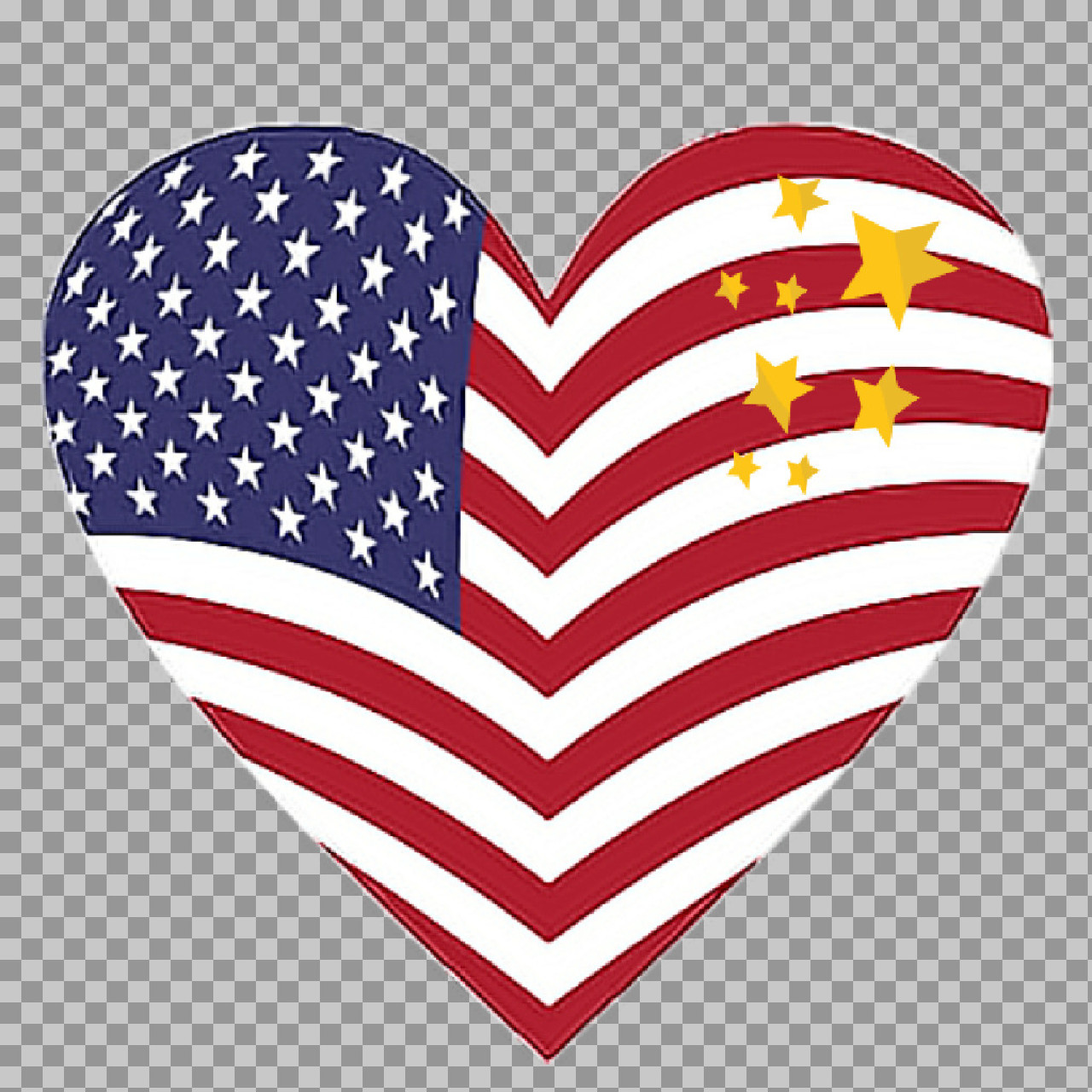 USA-China Friendship Heart PNG | Unity & Diplomacy Symbol...