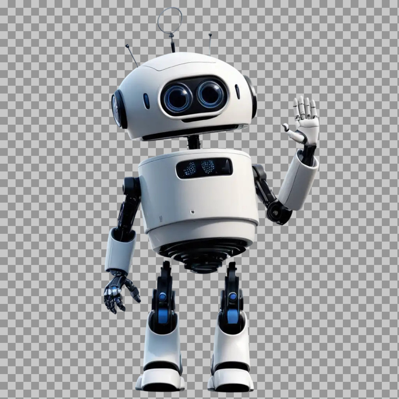 Cute Waving Robot PNG | Friendly AI Mascot...