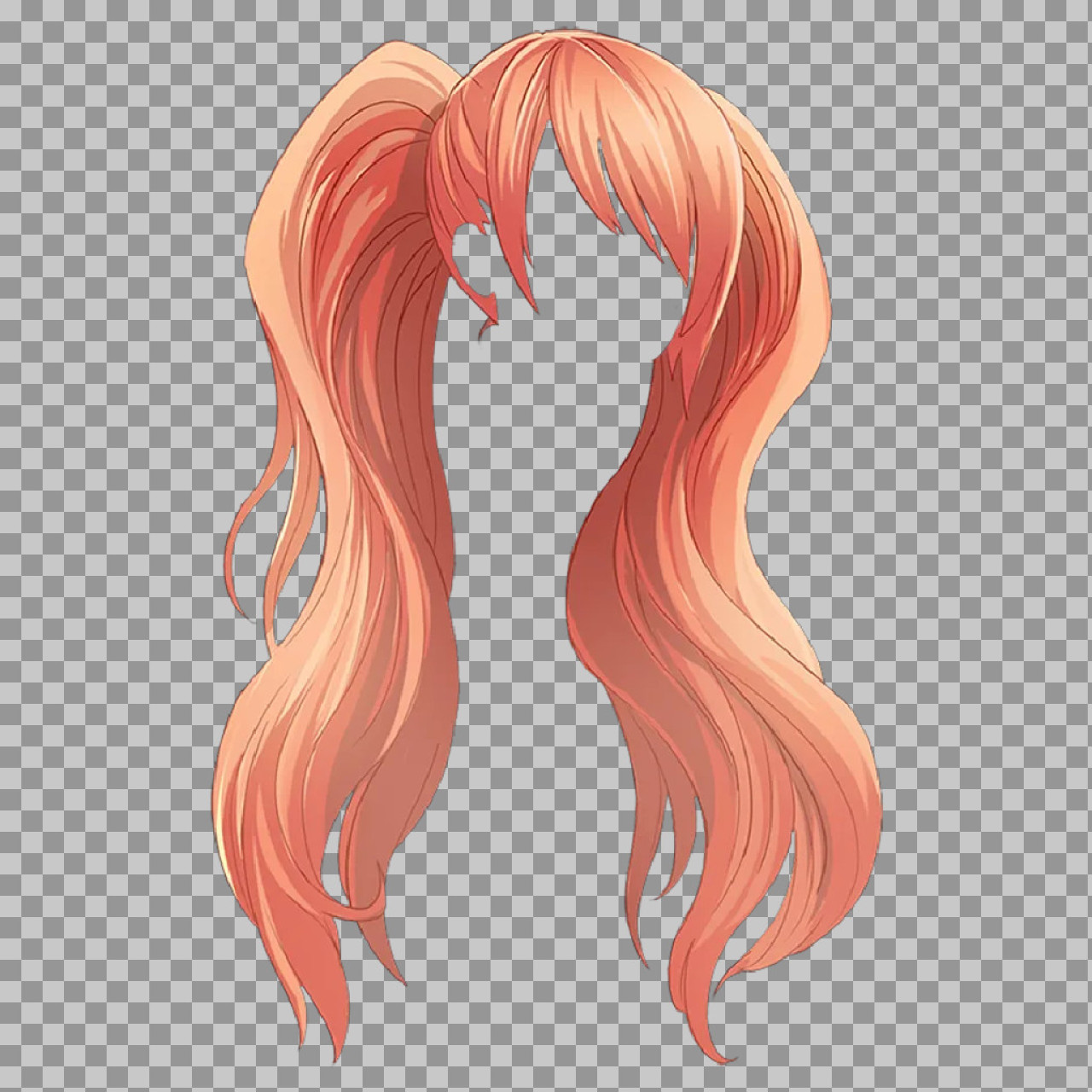 Anime Hair PNG | Pink Pigtails Hairstyle Cutout...