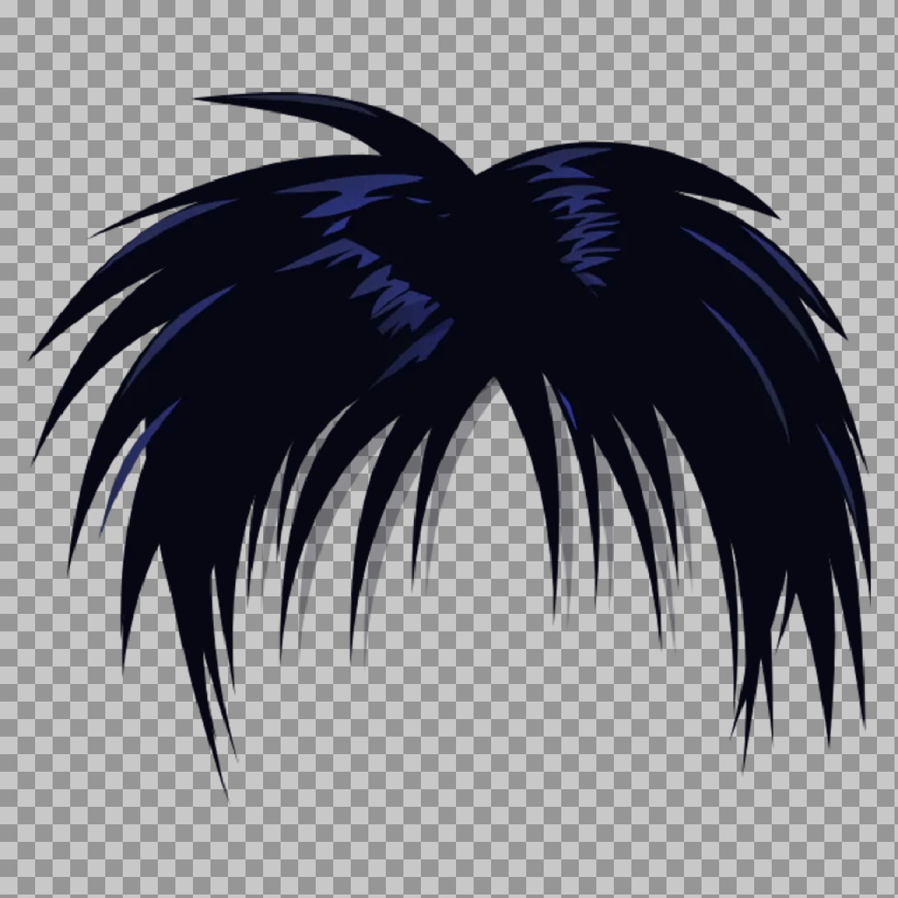 Anime Hair PNG | Spiky Black Male Hairstyle for Editing...
