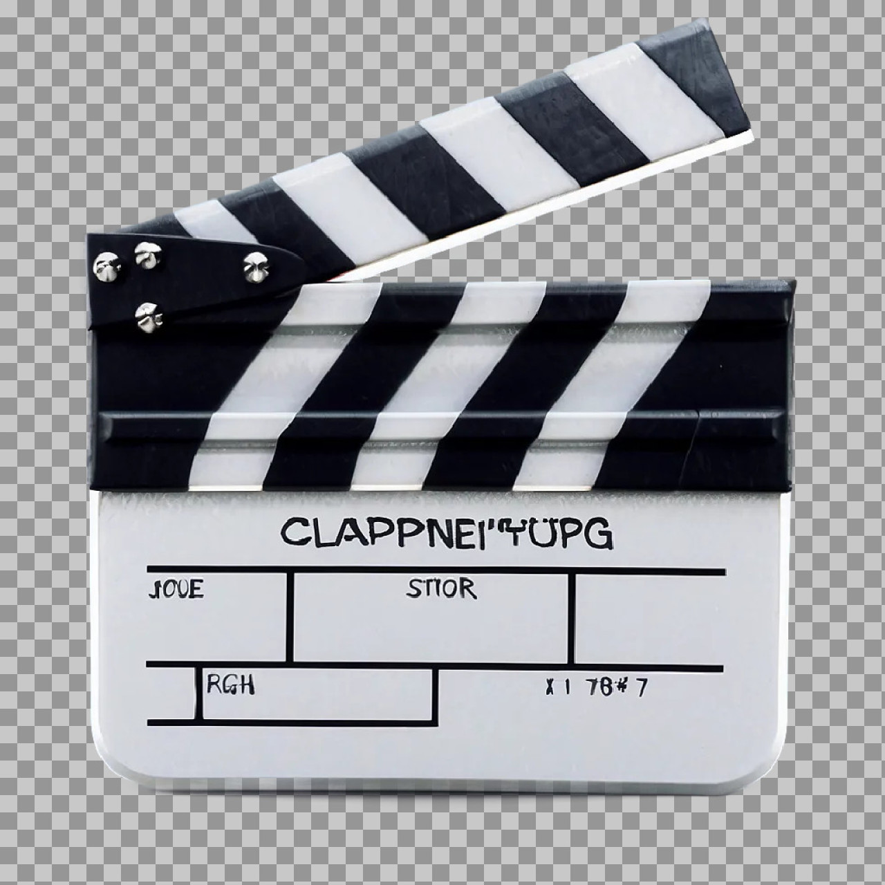 White Movie Clapperboard PNG | Film Slate with Transparent Background