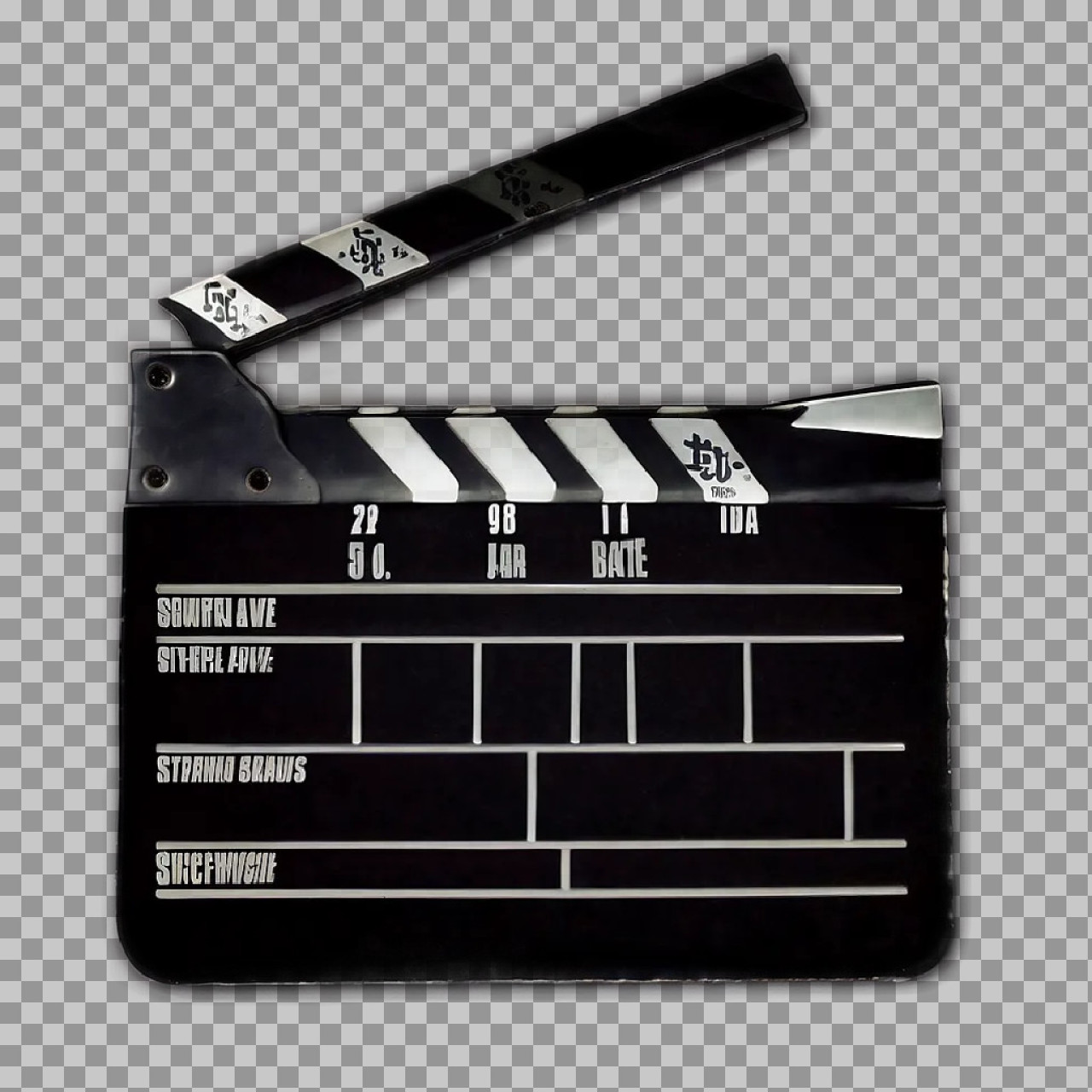 Black Movie Clapperboard PNG | Film Slate with Transparent Background...