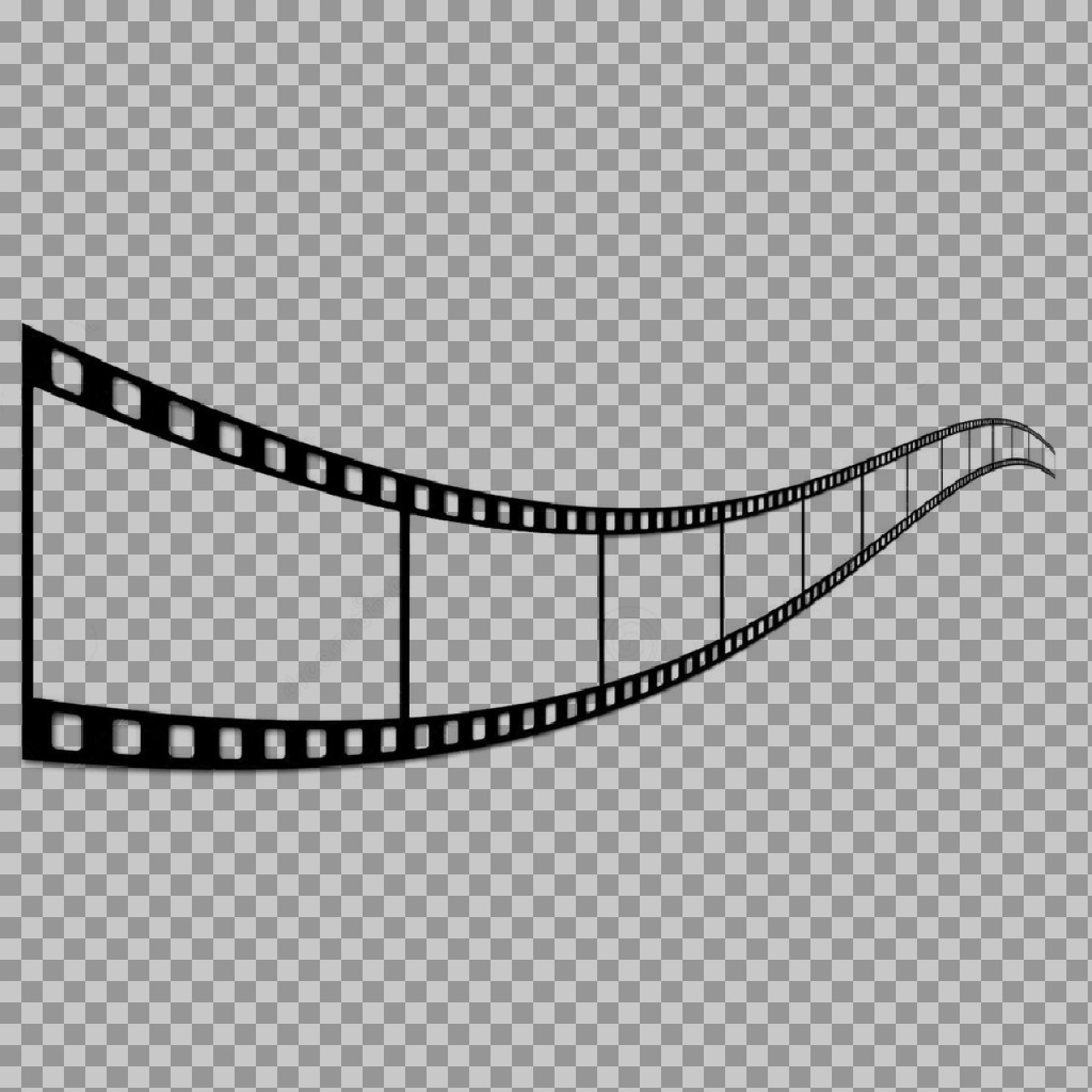 Curving Filmstrip PNG | Blank Movie Frames Graphic...