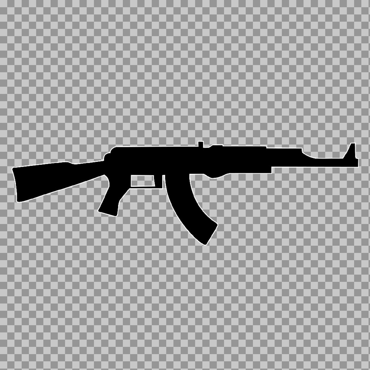 AK-47 Rifle Outline PNG Icon | Free Download