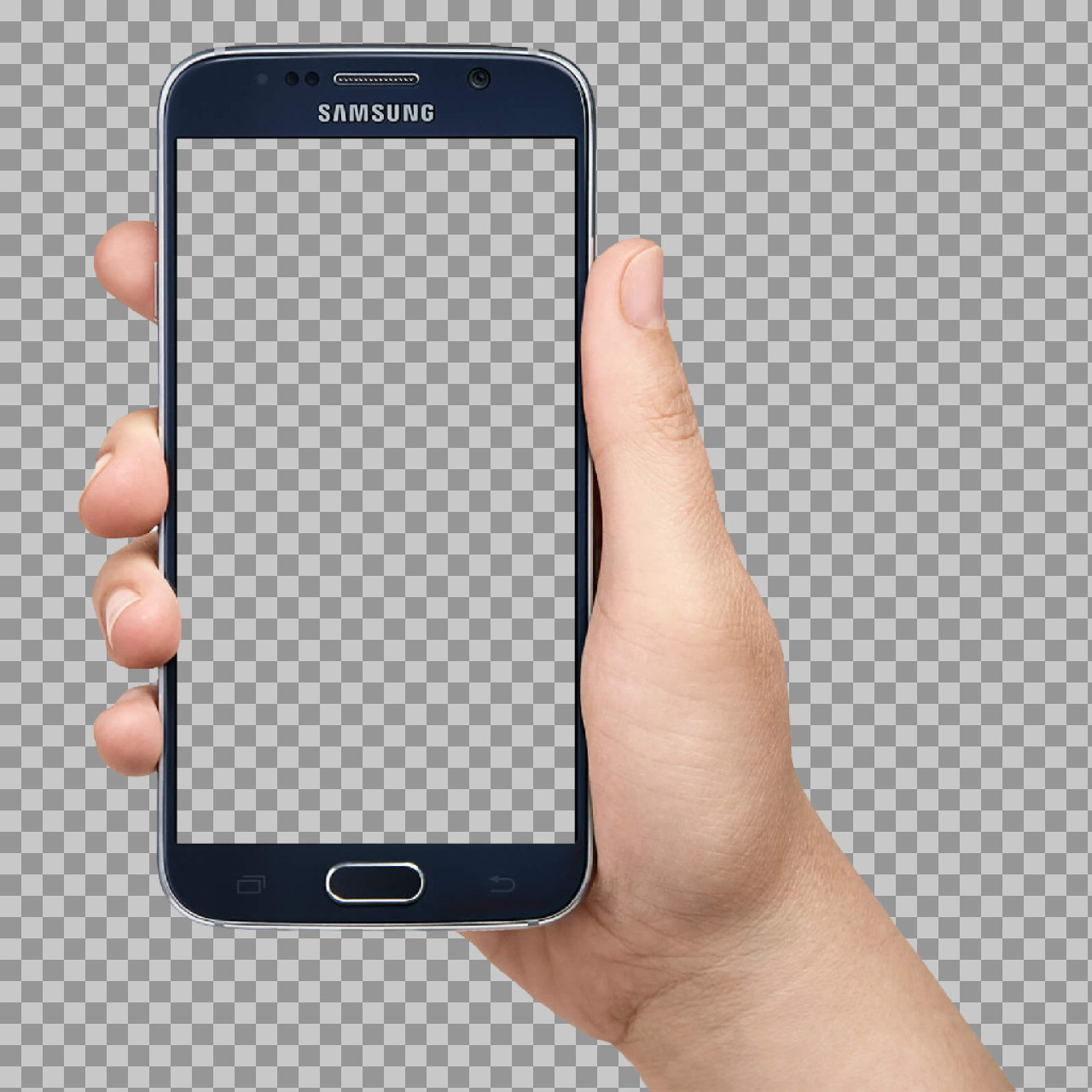 Hand Holding Samsung Phone PNG | Free Mockup Template...