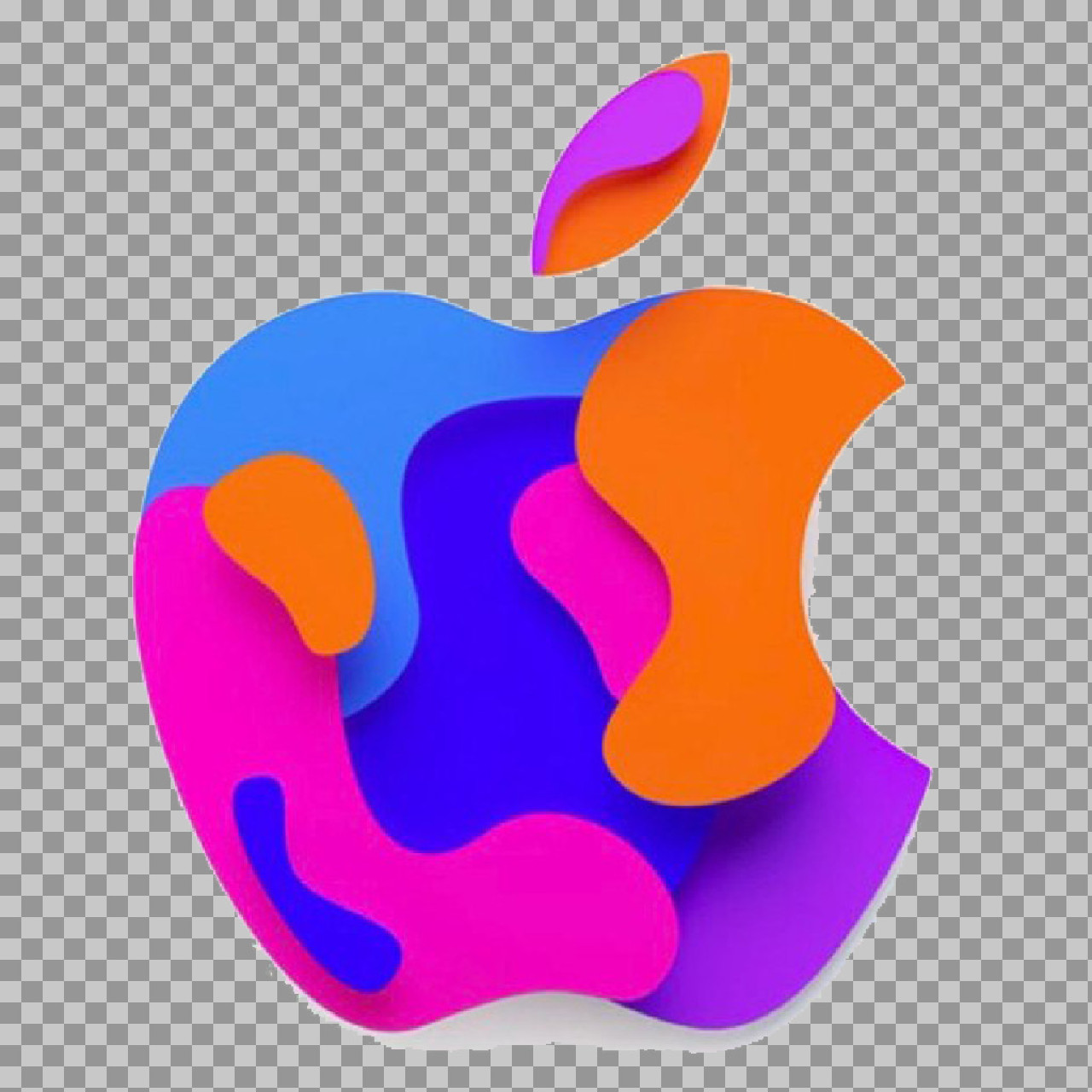 Colorful Artistic Apple Logo PNG | Transparent Background...
