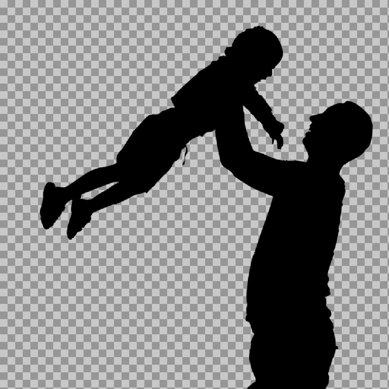 Father and Child Silhouette PNG - High-Quality Family Graphic...