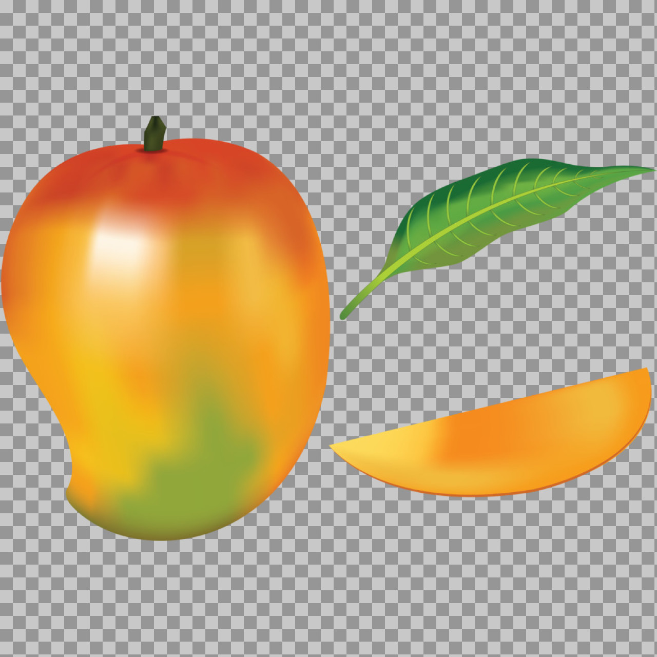 High-Quality Mango Illustration PNG | Whole, Slice & Leaf...