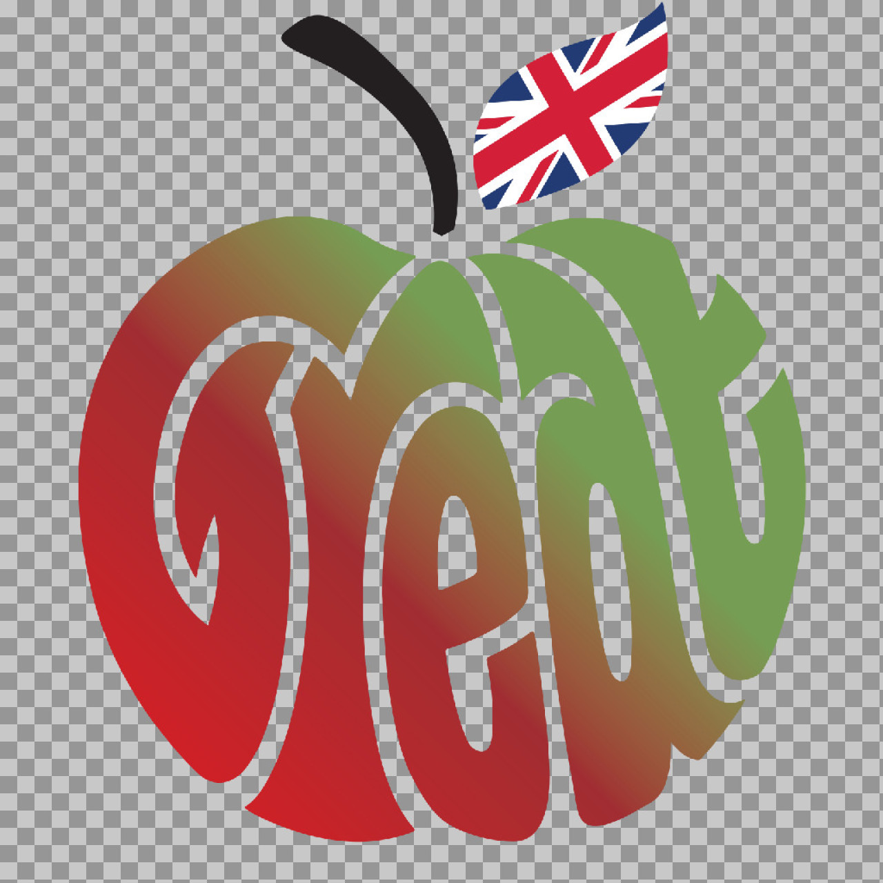Great Britain Apple Logo PNG | UK Flag Typography
