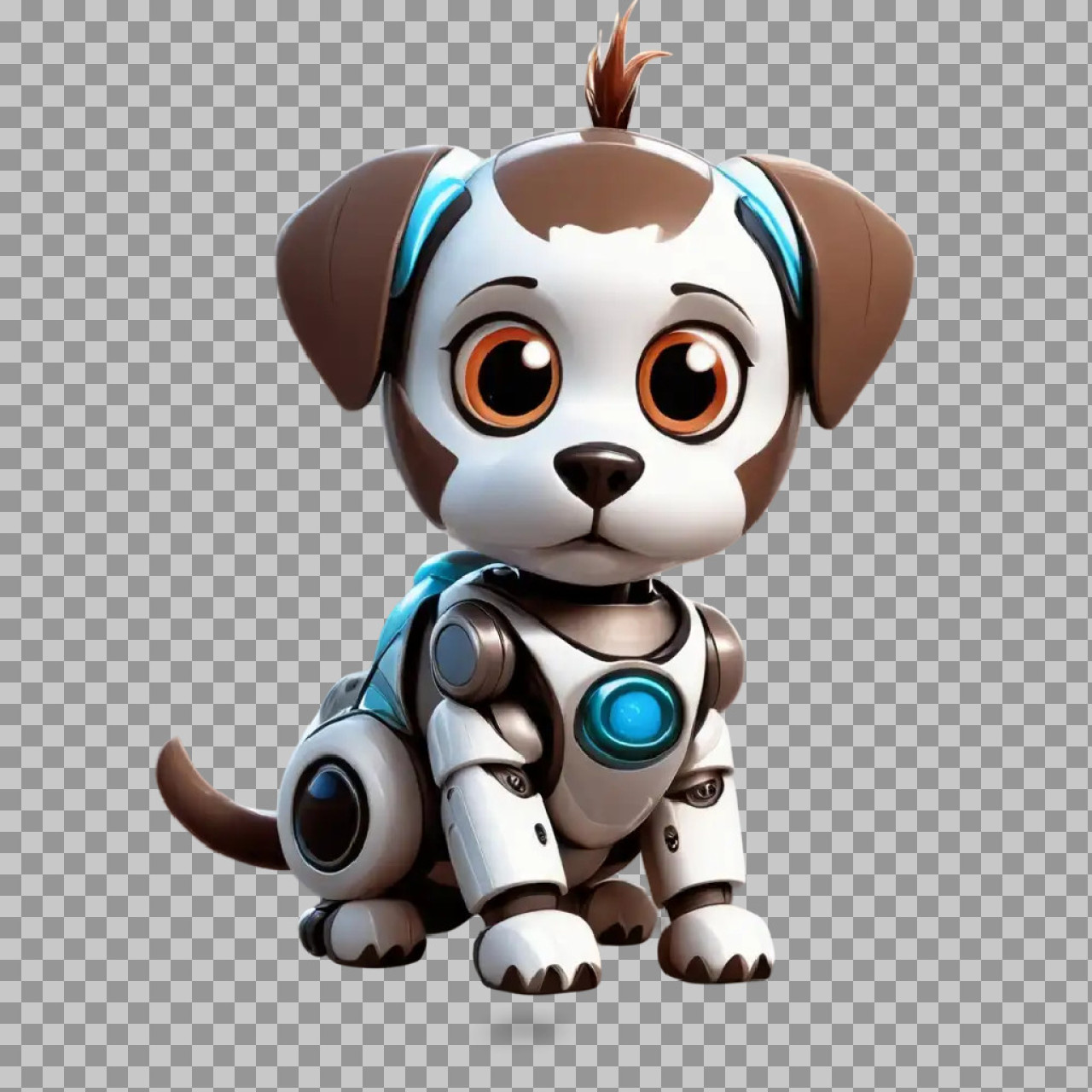 Cute Robot Dog Puppy PNG | Futuristic 3D Character Illustration...