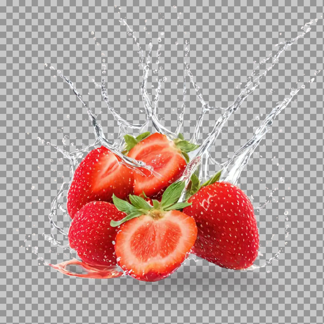Fresh Strawberry Splash PNG | Free Fruit Image