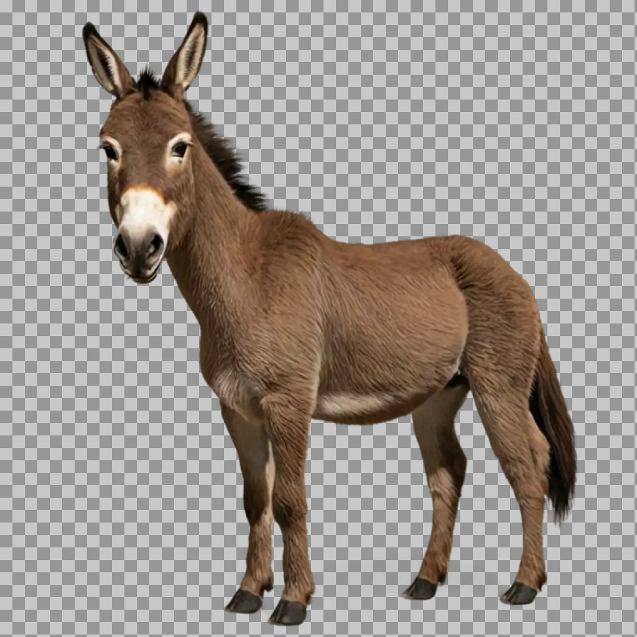 Cute Brown Donkey PNG | Transparent Background...