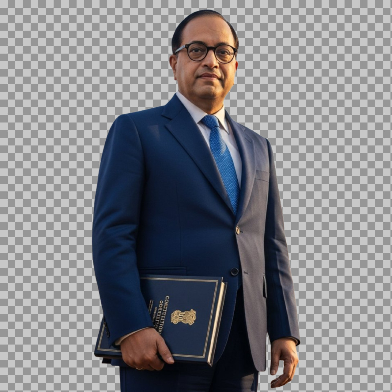 Dr. B.R. Ambedkar with Constitution PNG | HD Illustration