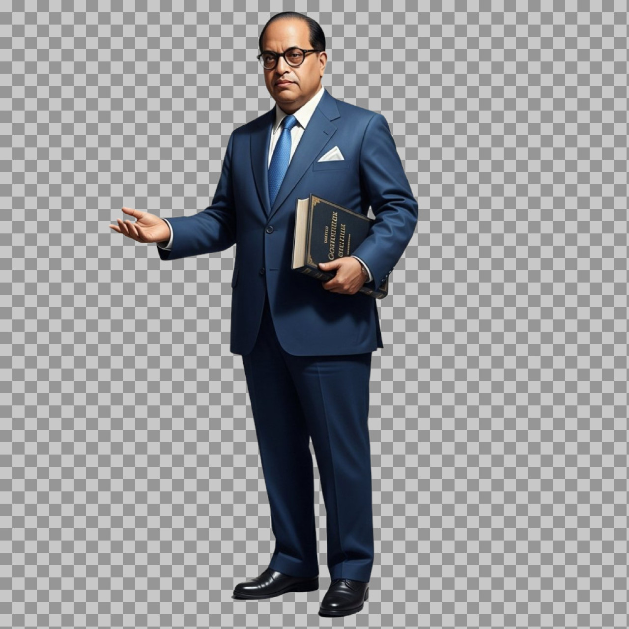 Dr. Ambedkar PNG (Full Body, Speaking Pose) | Free Download