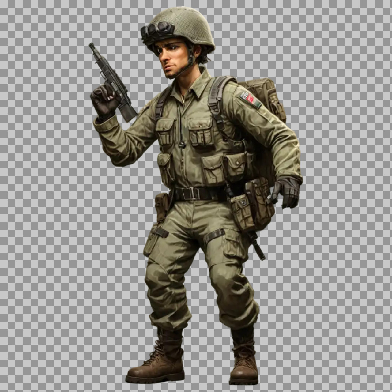 Soldier PNG | Royalty-Free Military Character Illustration