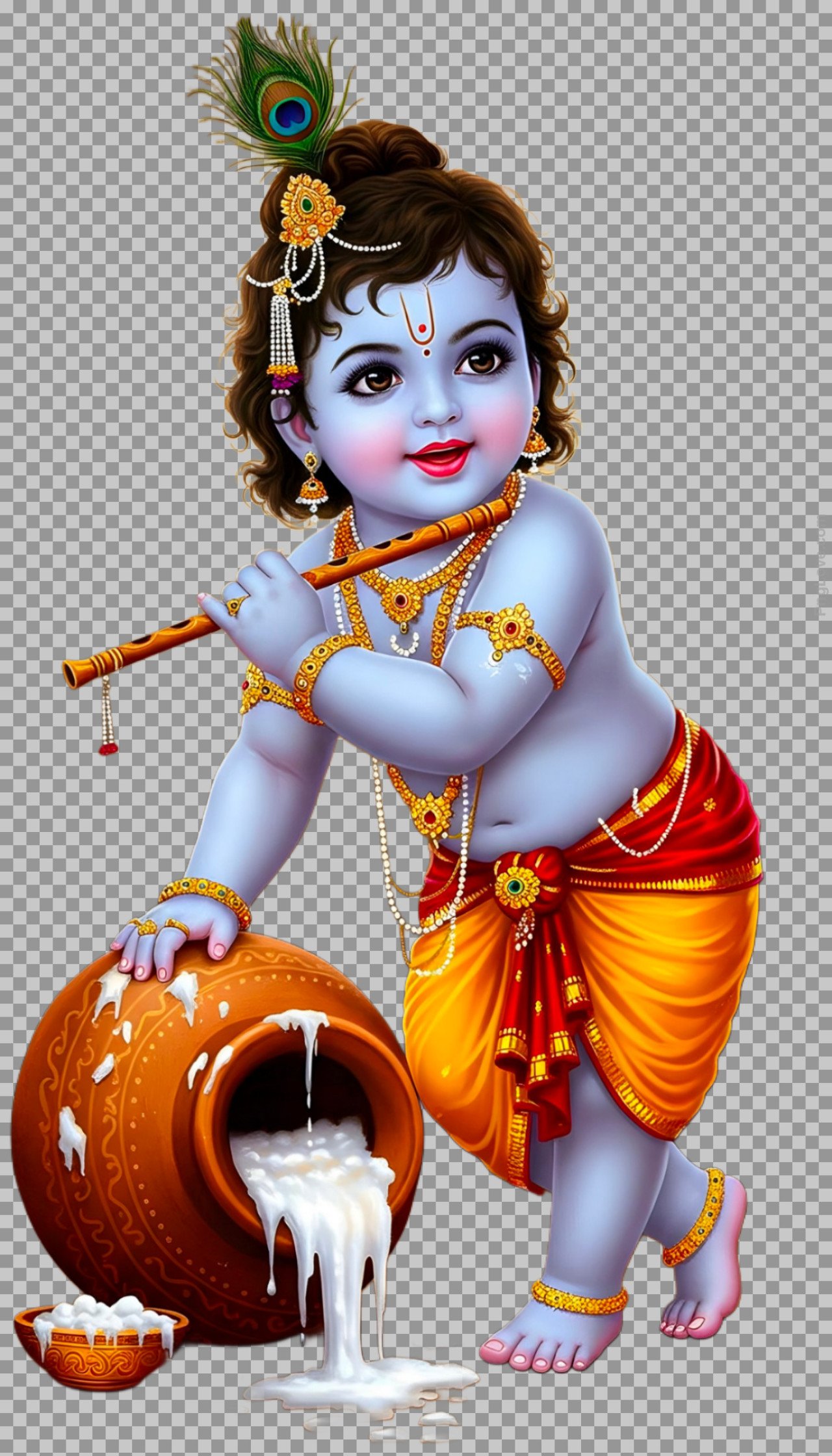 naughty little krishna PNG image free download