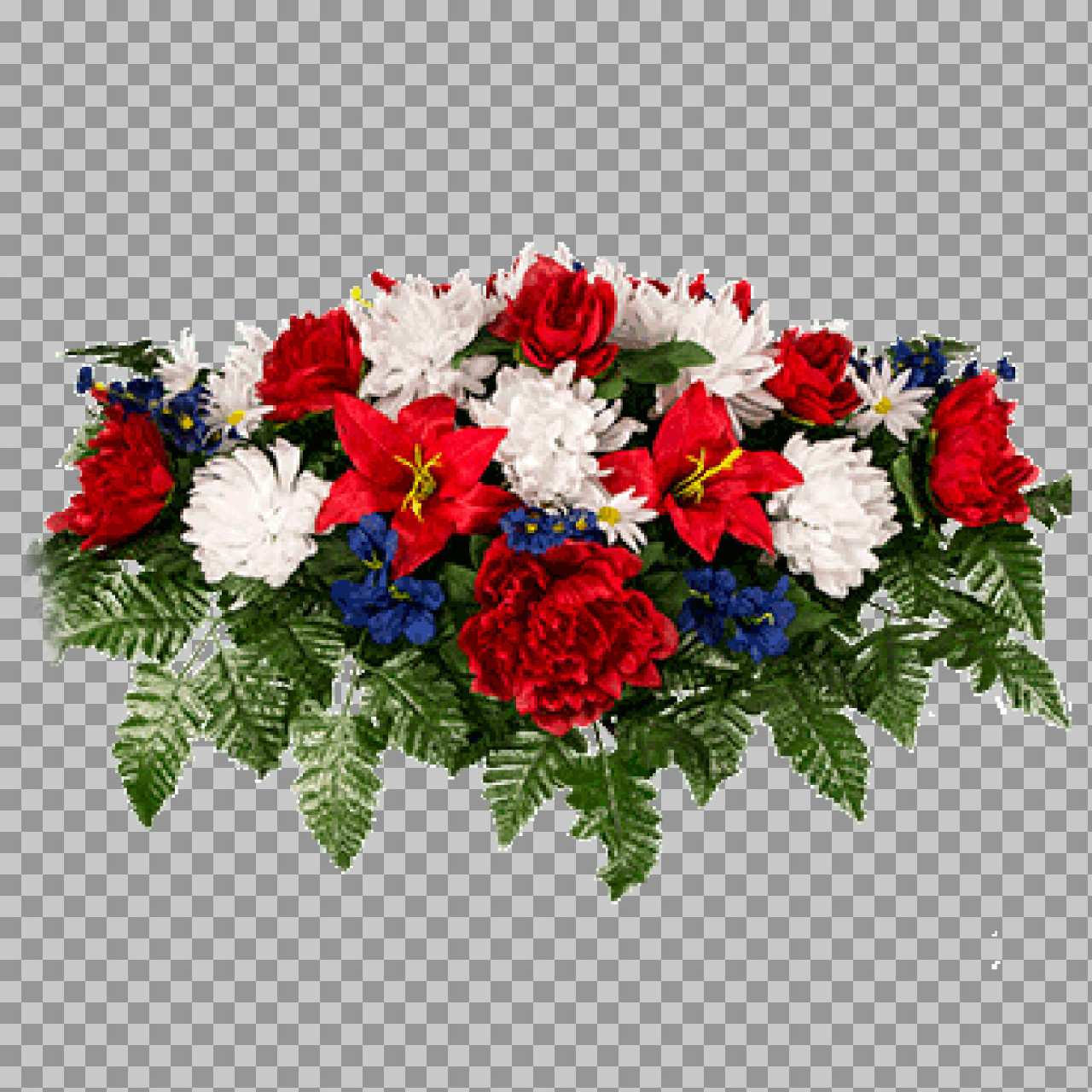 Red White & Blue Floral Arrangement PNG...