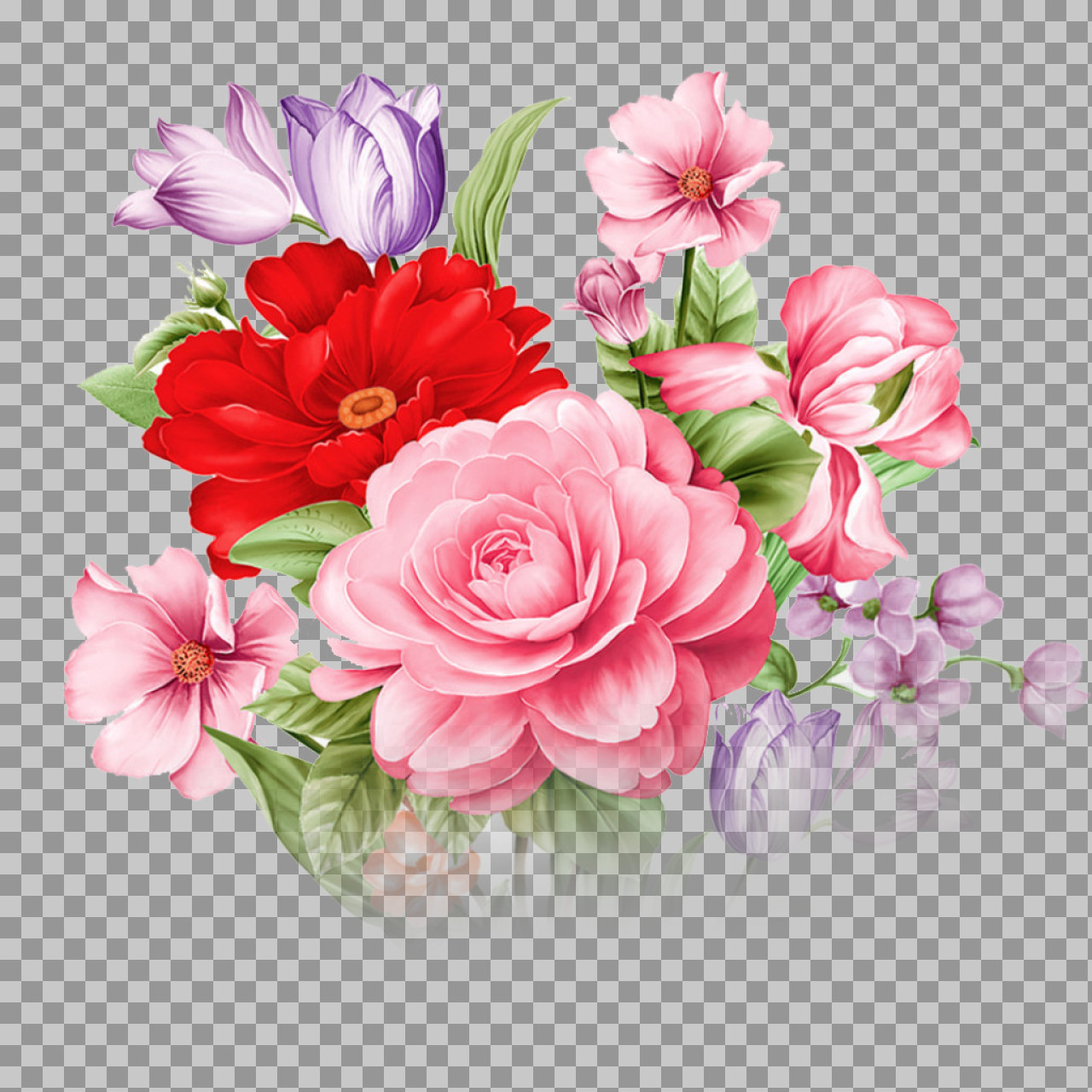 Vibrant Floral Bouquet PNG | Digital Flower Illustration